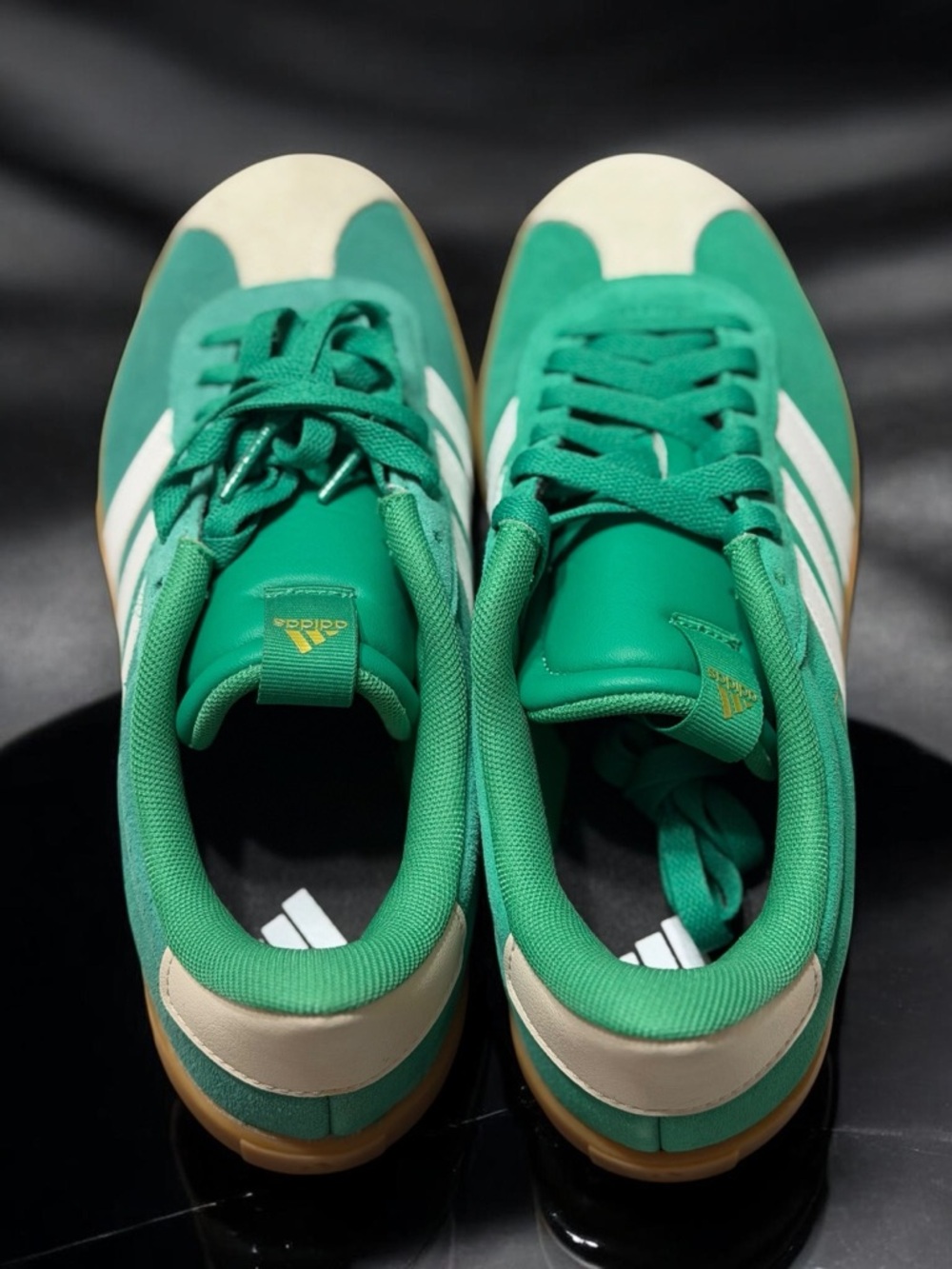 NWT Adidas VL Court 3.0 Green White Gum Suede Retro Terrace Sneakers - Picture 4 of 7